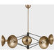 Axel 5 Light 50 inch Patina Brass/Soft Black Chandelier Ceiling Light